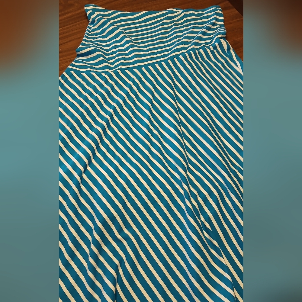 Striped Teal and White Skirt